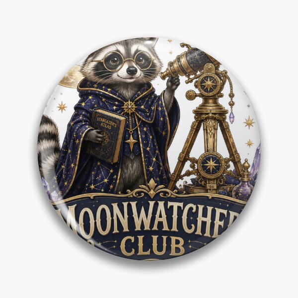 Item preview, Moonwatchers Club Raccoon Astronomer Telescope Stargazing designed and sold by BartArtPhoto.