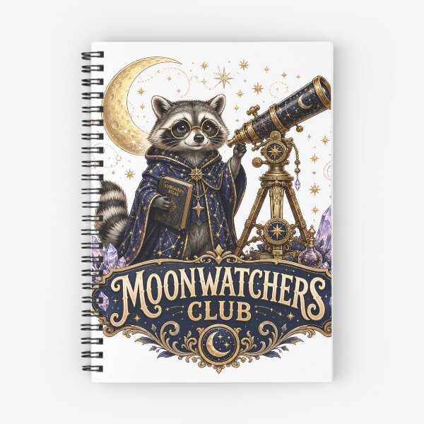 Item preview, Moonwatchers Club Raccoon Astronomer Telescope Stargazing designed and sold by BartArtPhoto.