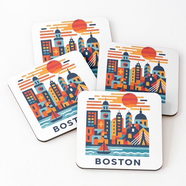 Item preview, Boston Massachusetts Travel Souvenir - Zakim Bridge & Historic Skyline Art designed and sold by OzzFrequency.