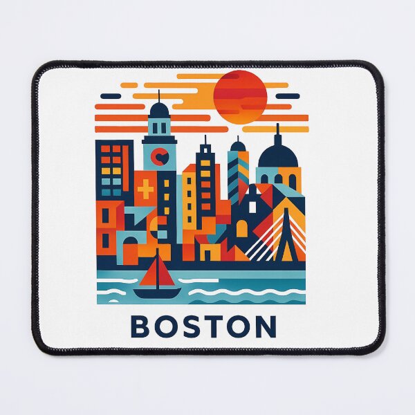 Item preview, Boston Massachusetts Travel Souvenir - Zakim Bridge & Historic Skyline Art designed and sold by OzzFrequency.