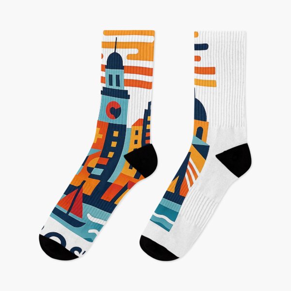 Item preview, Boston Massachusetts Travel Souvenir - Zakim Bridge & Historic Skyline Art designed and sold by OzzFrequency.