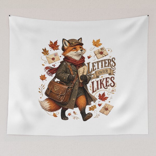 Item preview, Letters Over Likes Vintage Fox Postman Autumn Cottagecore designed and sold by BartArtPhoto.