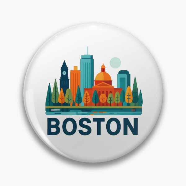 Item preview, Boston Massachusetts Travel Souvenir - Zakim Bridge & Historic Skyline Art designed and sold by OzzFrequency.