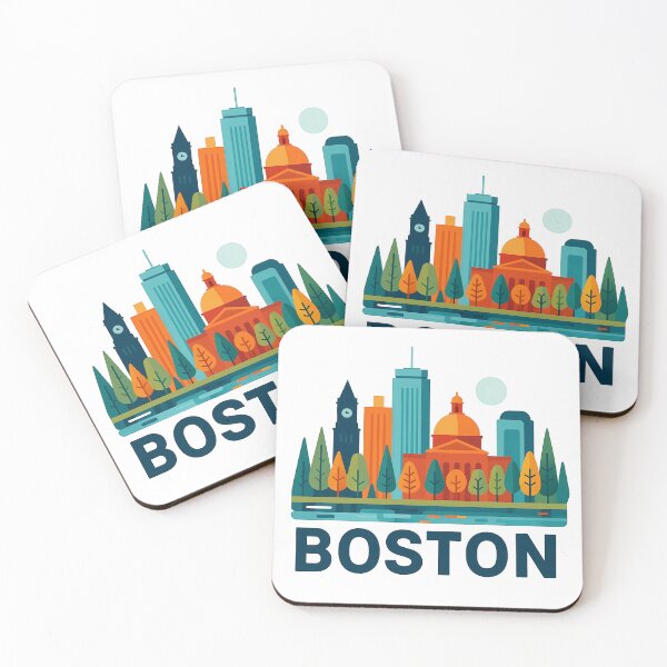 Item preview, Boston Massachusetts Travel Souvenir - Zakim Bridge & Historic Skyline Art designed and sold by OzzFrequency.