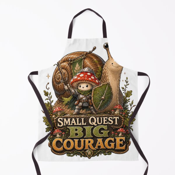 Item preview, Small Quest Big Courage Mushroom Knight Snail Fantasy Art designed and sold by BartArtPhoto.