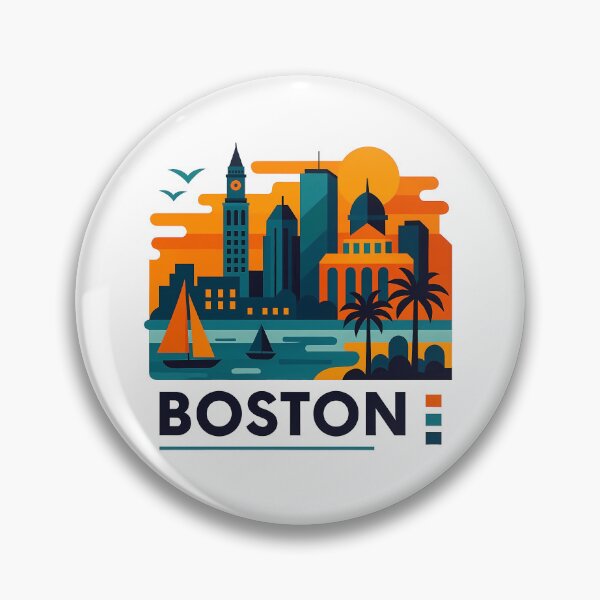 Item preview, Boston Massachusetts Travel Souvenir - Zakim Bridge & Historic Skyline Art designed and sold by OzzFrequency.