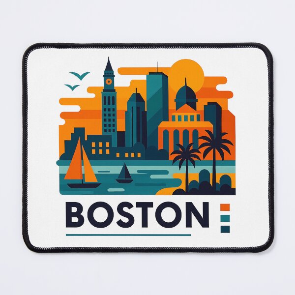 Item preview, Boston Massachusetts Travel Souvenir - Zakim Bridge & Historic Skyline Art designed and sold by OzzFrequency.