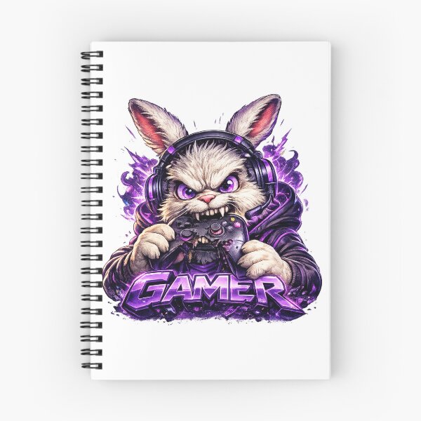 Item preview, Fierce Gamer Bunny Gaming Mascot designed and sold by AlexLineArt.