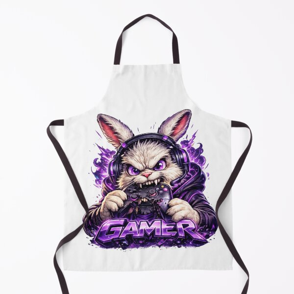 Item preview, Fierce Gamer Bunny Gaming Mascot designed and sold by AlexLineArt.
