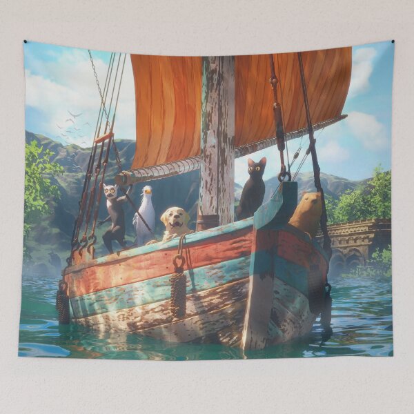 Item preview, Flow movie black cat in the ocean with capybara friend on a sailboat 2024 indie animeted designed and sold by Chardo55.