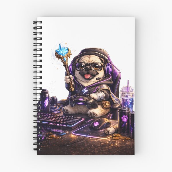 Item preview, Cute Gamer Pug Magic Gaming Setup designed and sold by Nixora.