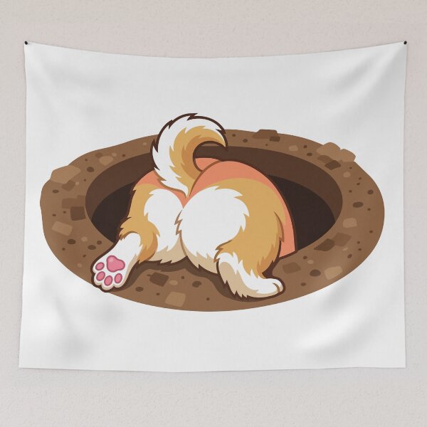 Item preview, Funny Corgi Butt Digging Dirt Hole Humor designed and sold by Arc2020.