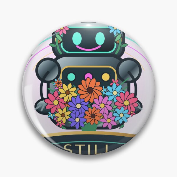 Item preview, Still Blooming Cute Retro Robot Flowers Wholesome Kawaii designed and sold by BartArtPhoto.