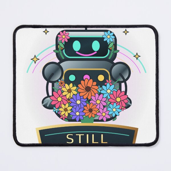 Item preview, Still Blooming Cute Retro Robot Flowers Wholesome Kawaii designed and sold by BartArtPhoto.