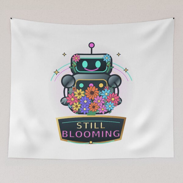 Item preview, Still Blooming Cute Retro Robot Flowers Wholesome Kawaii designed and sold by BartArtPhoto.