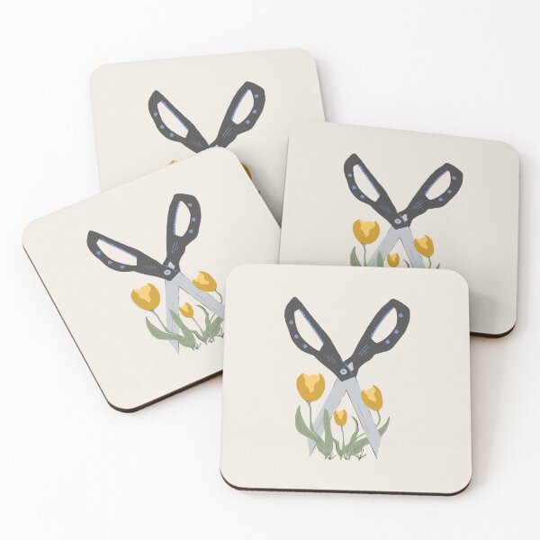 Item preview, Sciccors and tulips - yellow green designed and sold by Vaekra.