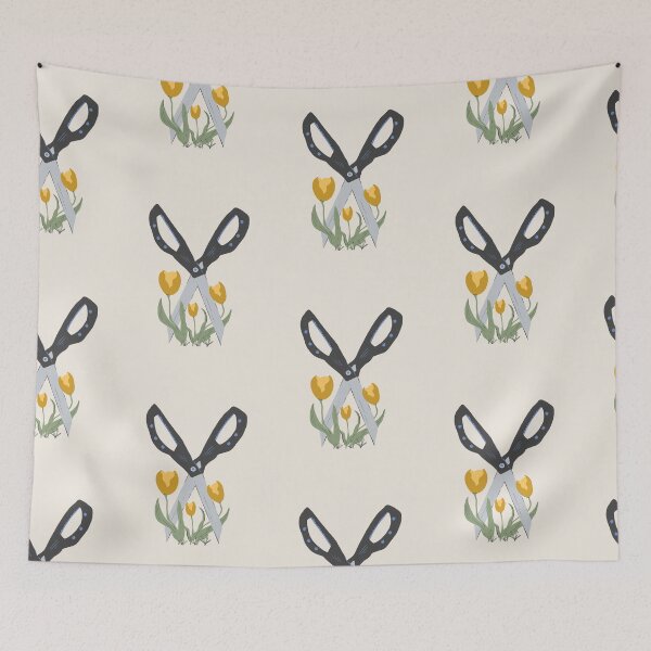 Item preview, Sciccors and tulips - yellow green designed and sold by Vaekra.