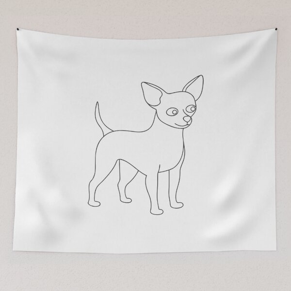 Aperçu de l'œuvre Chihuahua Élégant Cadeau Line Art créée et vendue par OneLine Studio.