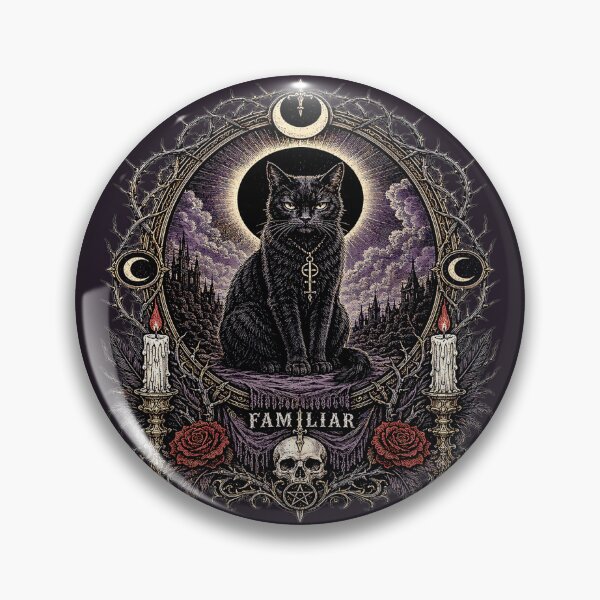 Item preview, Familiar Gothic Black Cat | Dark Occult Halloween Graphic designed and sold by InkspirationGraphics.