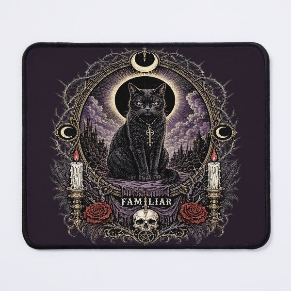 Item preview, Familiar Gothic Black Cat | Dark Occult Halloween Graphic designed and sold by InkspirationGraphics.