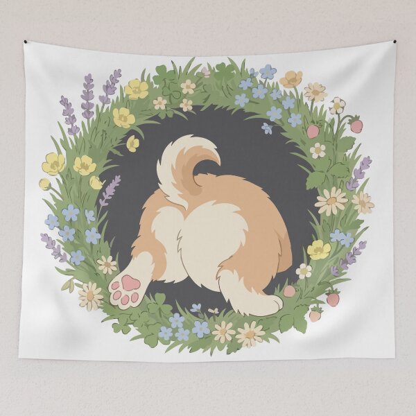 Item preview, Cute Corgi Butt Floral Meadow Spring Garden designed and sold by Arc2020.