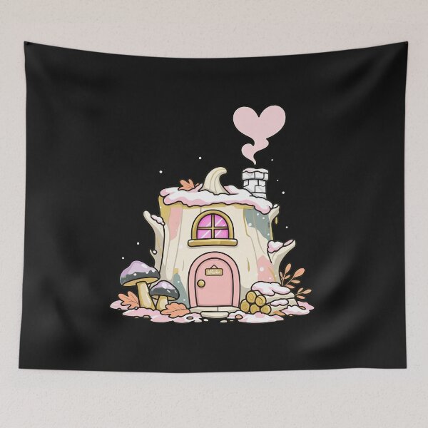 Item preview, Cozy Stump Dwelling Snow Forest Illustration designed and sold by MarksgnrlSomara.