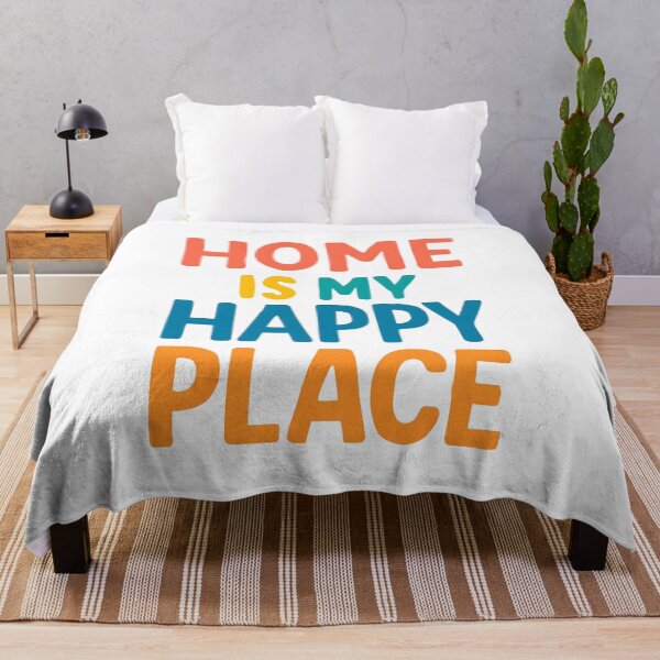 Item preview, Home Is My Happy Place – Colorful Typography Quote for Home Lovers designed and sold by KAM-KAM-STORE.