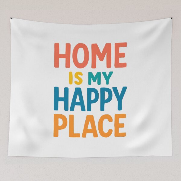 Item preview, Home Is My Happy Place – Colorful Typography Quote for Home Lovers designed and sold by KAM-KAM-STORE.