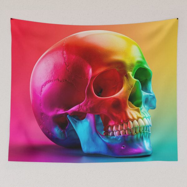 Item preview, Colorful Rainbow Skull Anatomy Art | Vibrant Medical Skeleton Illustration 3 designed and sold by WordPlayStudio.