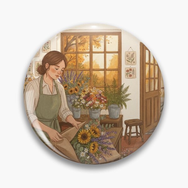 Item preview, The Village Florist, Rustic Wildflower Shop Art Illustration designed and sold by BlareBlare.