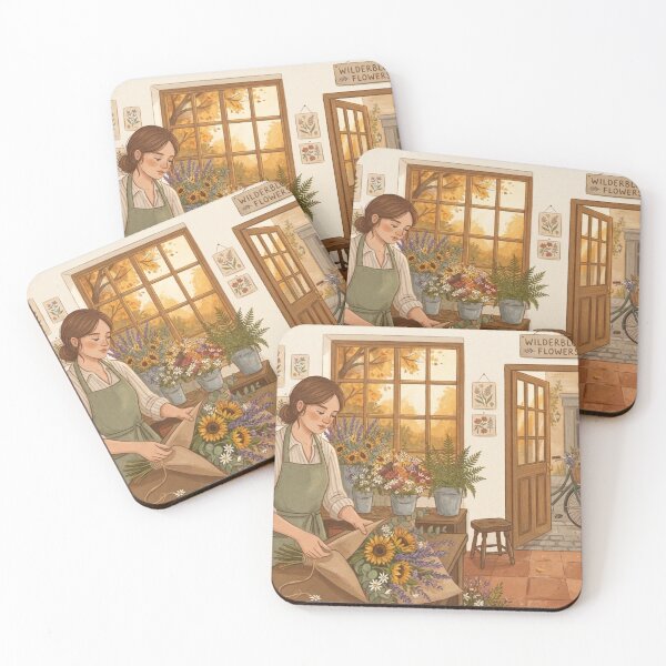 Item preview, The Village Florist, Rustic Wildflower Shop Art Illustration designed and sold by BlareBlare.