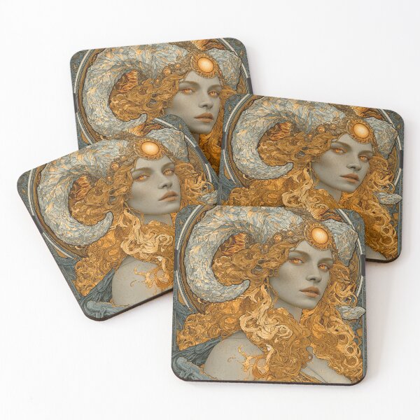 Item preview, Sun Empress Art Nouveau Fantasy Portrait designed and sold by MythicMood.