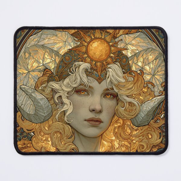 Item preview, Solar Crystal Goddess Art Nouveau Portrait designed and sold by MythicMood.