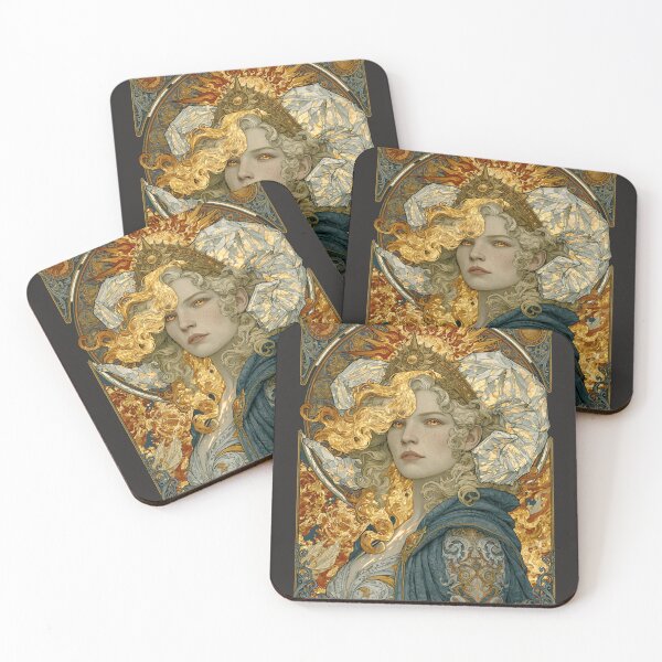 Item preview, Solar Crystal Goddess Art Nouveau designed and sold by MythicMood.