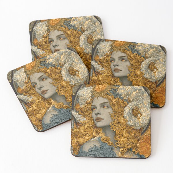 Item preview, Golden Sun Goddess Portrait designed and sold by MythicMood.