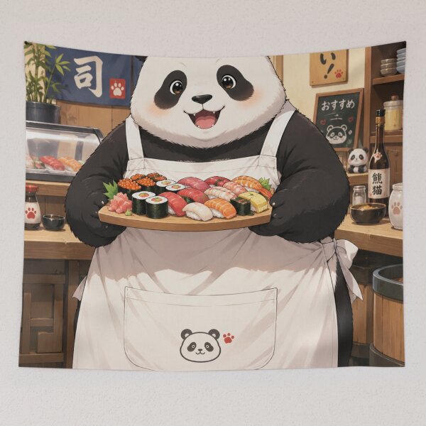 Item preview, Kawaii Panda Sushi Chef | Original Anime Panda Cooking Cute Japanese Food Art designed and sold by Sticleg.