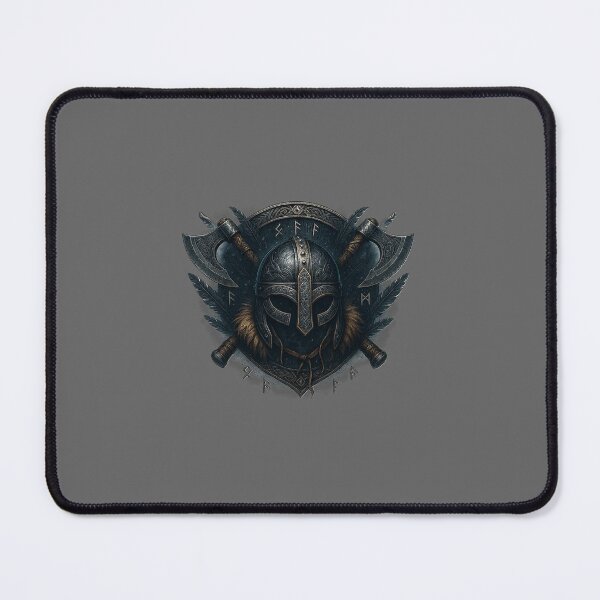 Item preview, Runic Viking Helmet – Crossed Axes & Nordic Shield – Dark Medieval Warrior Design designed and sold by SpitfireDesign.