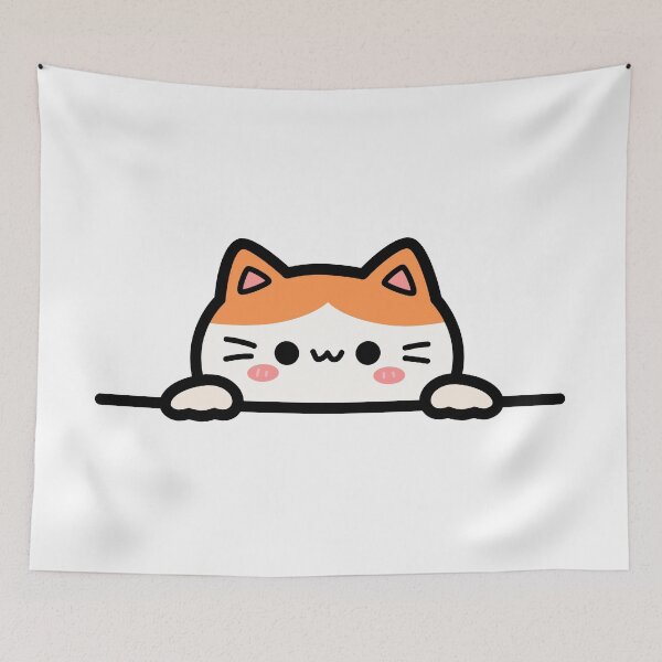 Item preview, Cute Cartoon Orange Cat Peeking Over Edge Vector Illustration - Kawaii Kitten Border Element designed and sold by epx-av.