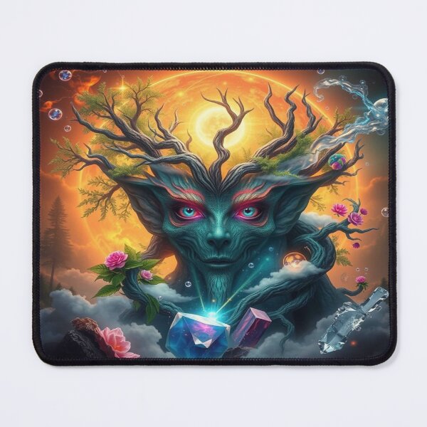 Item preview, Impasto Surreal Tree Spirit with Floral Cosmic Energy designed and sold by FotoworldEdel.