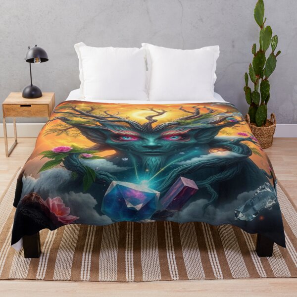 Item preview, Impasto Surreal Tree Spirit with Floral Cosmic Energy designed and sold by FotoworldEdel.