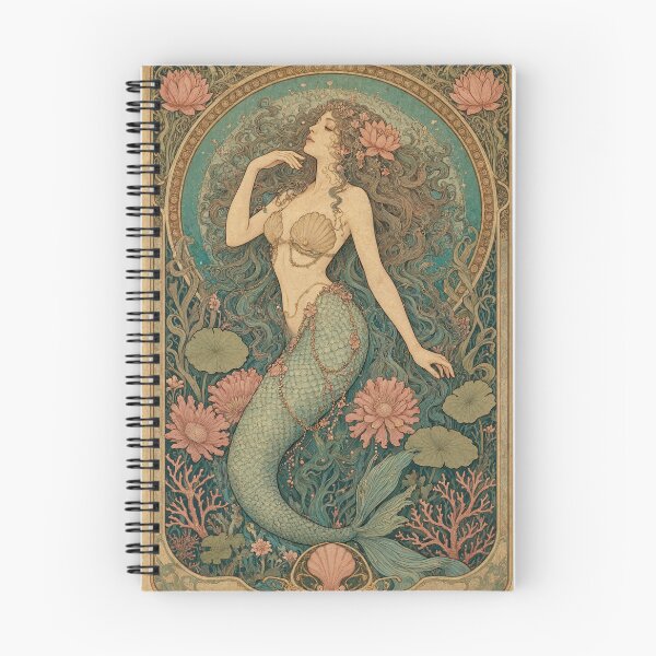 Item preview, Art Nouveau Mermaid Vintage Illustration Ocean Botanical designed and sold by JIGUWORLD.