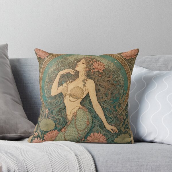 Item preview, Art Nouveau Mermaid Vintage Illustration Ocean Botanical designed and sold by JIGUWORLD.