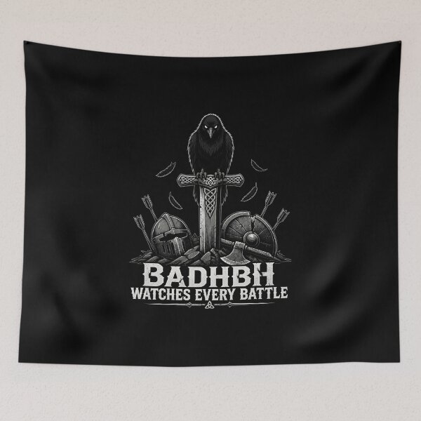 Item preview, Badhbh Watches Every Battle Celtic Raven Dark Fantasy designed and sold by BadhbhLoot.