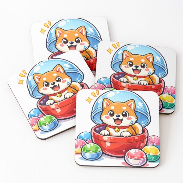 Item preview, Kawaii Shiba Inu Gachapon Sticker – Cute Japanese Capsule Toy Dog Anime Vector Design designed and sold by kawaii animal store (in Japan).