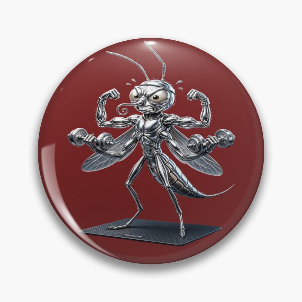 Item preview, Bodybuilder Mosquito - Muscular Insect with Dumbbells designed and sold by RAYBIL.