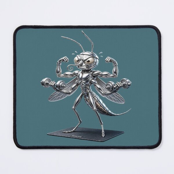 Item preview, Bodybuilder Mosquito - Muscular Insect with Dumbbells designed and sold by RAYBIL.