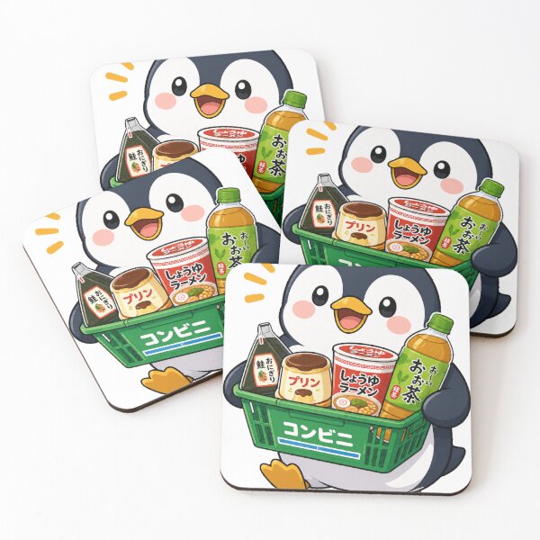 Item preview, Kawaii Penguin Konbini Shopping Basket Sticker | Cute Japanese Convenience Store Food Design designed and sold by kawaii animal store (in Japan).