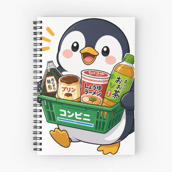 Item preview, Kawaii Penguin Konbini Shopping Basket Sticker | Cute Japanese Convenience Store Food Design designed and sold by kawaii animal store (in Japan).
