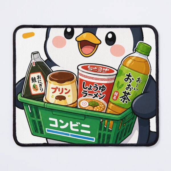 Item preview, Kawaii Penguin Konbini Shopping Basket Sticker | Cute Japanese Convenience Store Food Design designed and sold by kawaii animal store (in Japan).