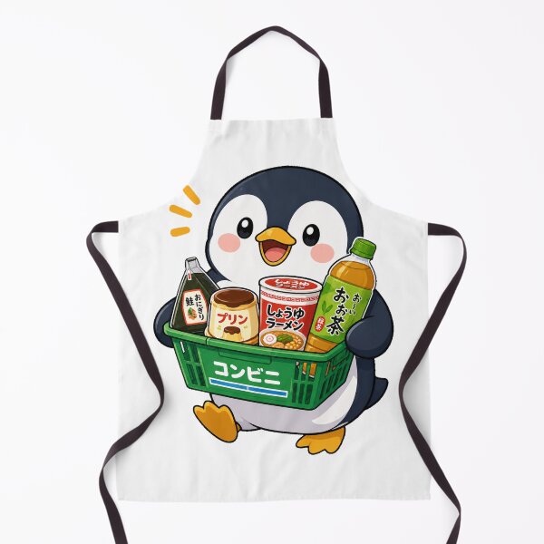 Item preview, Kawaii Penguin Konbini Shopping Basket Sticker | Cute Japanese Convenience Store Food Design designed and sold by kawaii animal store (in Japan).